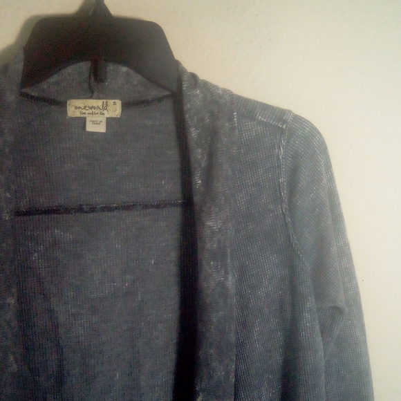 One World Acid Wash Bling Thermal Open Cardigan - Picture 3 of 16